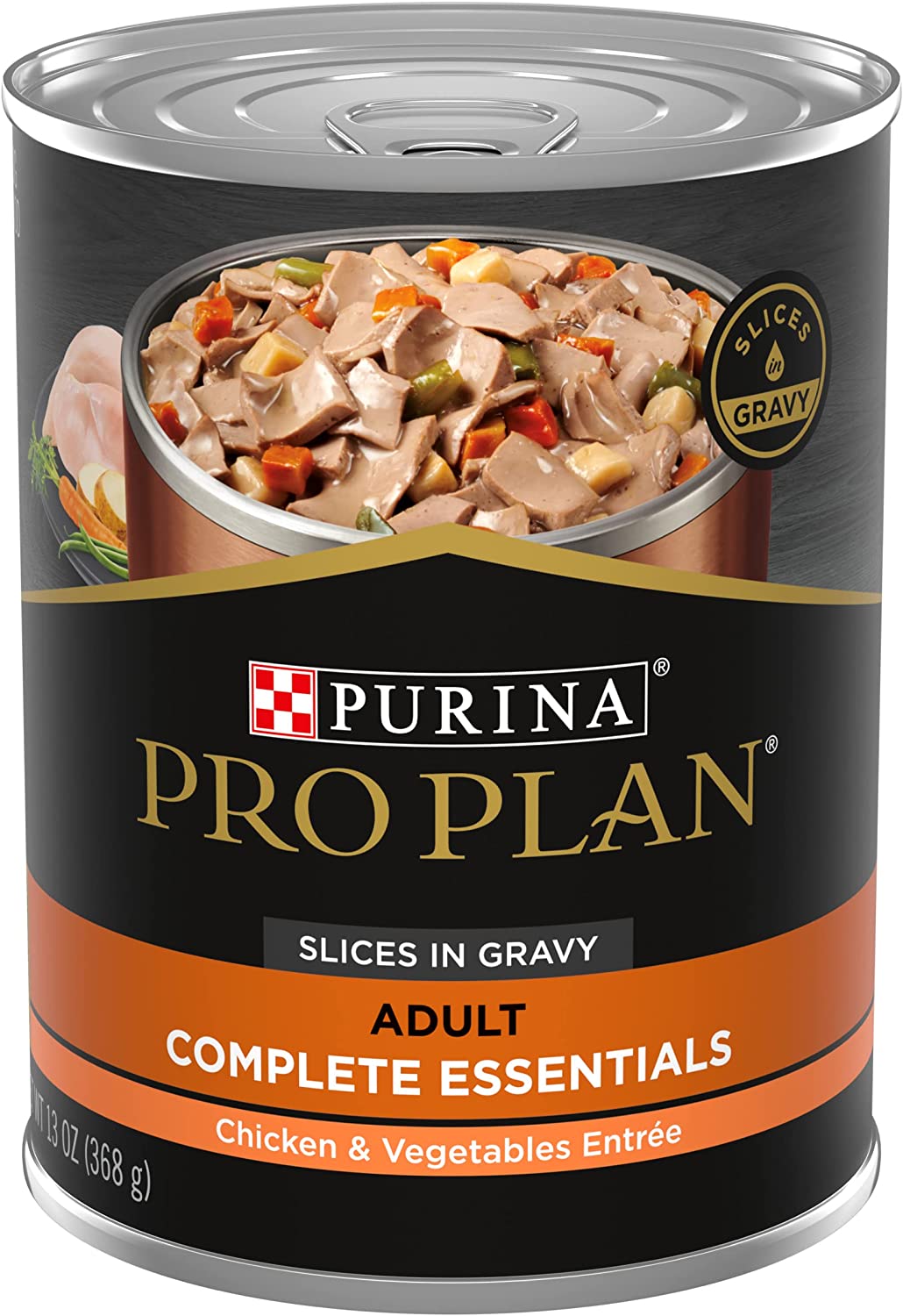 Purina Pro Plan Adult Chicken and Vegetable Entree Wet Dog Food 368 g, Pack of 12