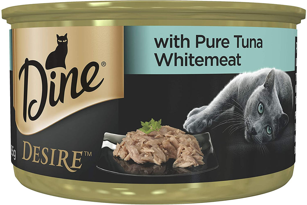 Dine Desire Pure Tuna Whitemeat Wet Cat Food 85g x 24 Pack