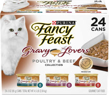 Load image into Gallery viewer, Purina Fancy Feast Gravy Wet Cat Food Variety Pack 24 cans
