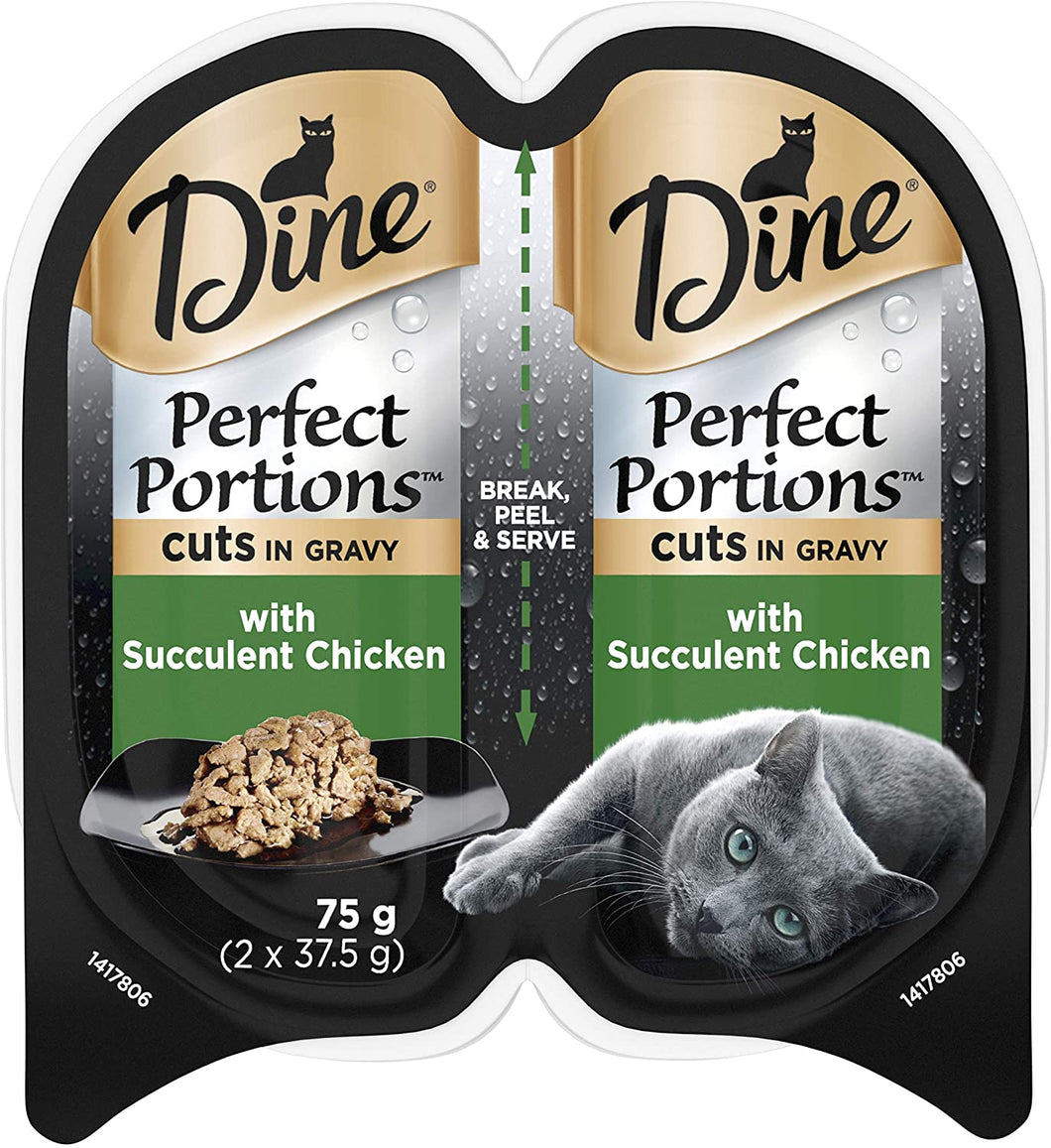Dine Perfect Portions Wet Cat Food Chicken In Gravy 75g x 24 Pack