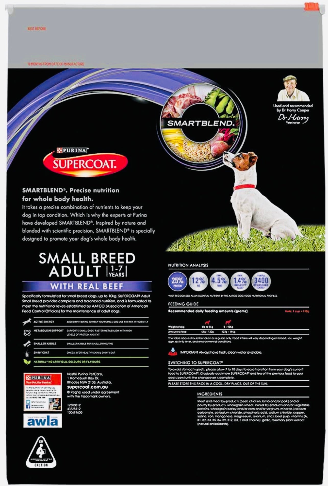 Supercoat Small breed Beef dog food 12KG – OZ PETS STORE