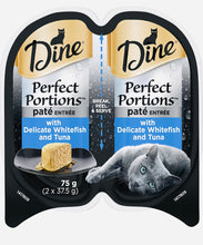 Load image into Gallery viewer, Dine perfect portions wet cat food pate whitefish 75gm*24 Pack
