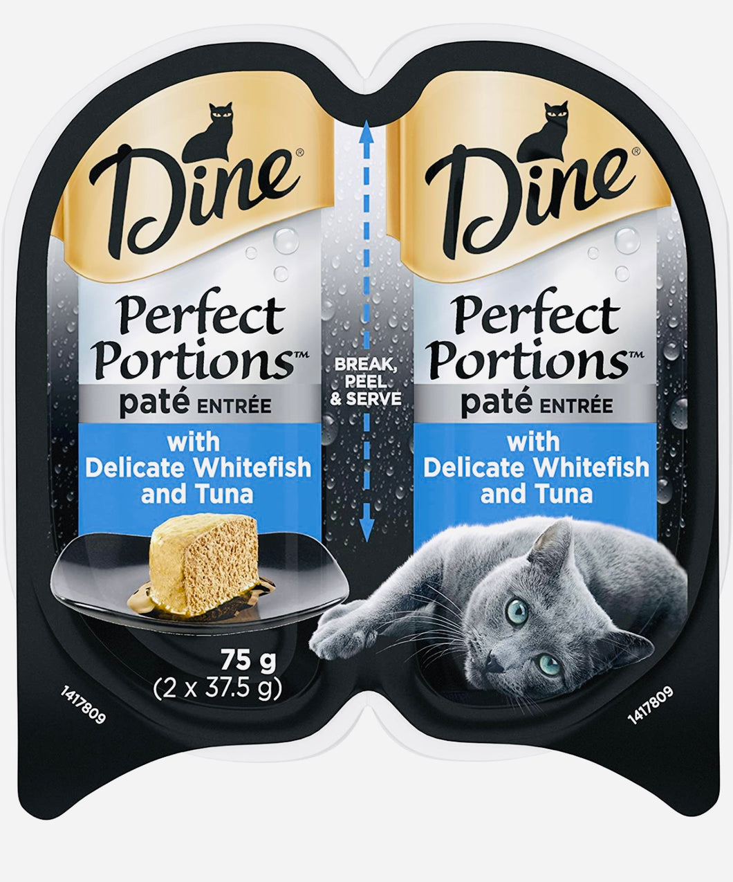 Dine perfect portions wet cat food pate whitefish 75gm*24 Pack