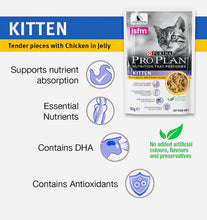 Load image into Gallery viewer, Purina Pro plan chicken in jelly wet kitten food 12 pouch * 85gm
