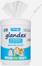 Load image into Gallery viewer, Glandex Dog Cat &amp; Pet wipes cleansing and Deodorising Hygienic wipes 75 CT fresh scent
