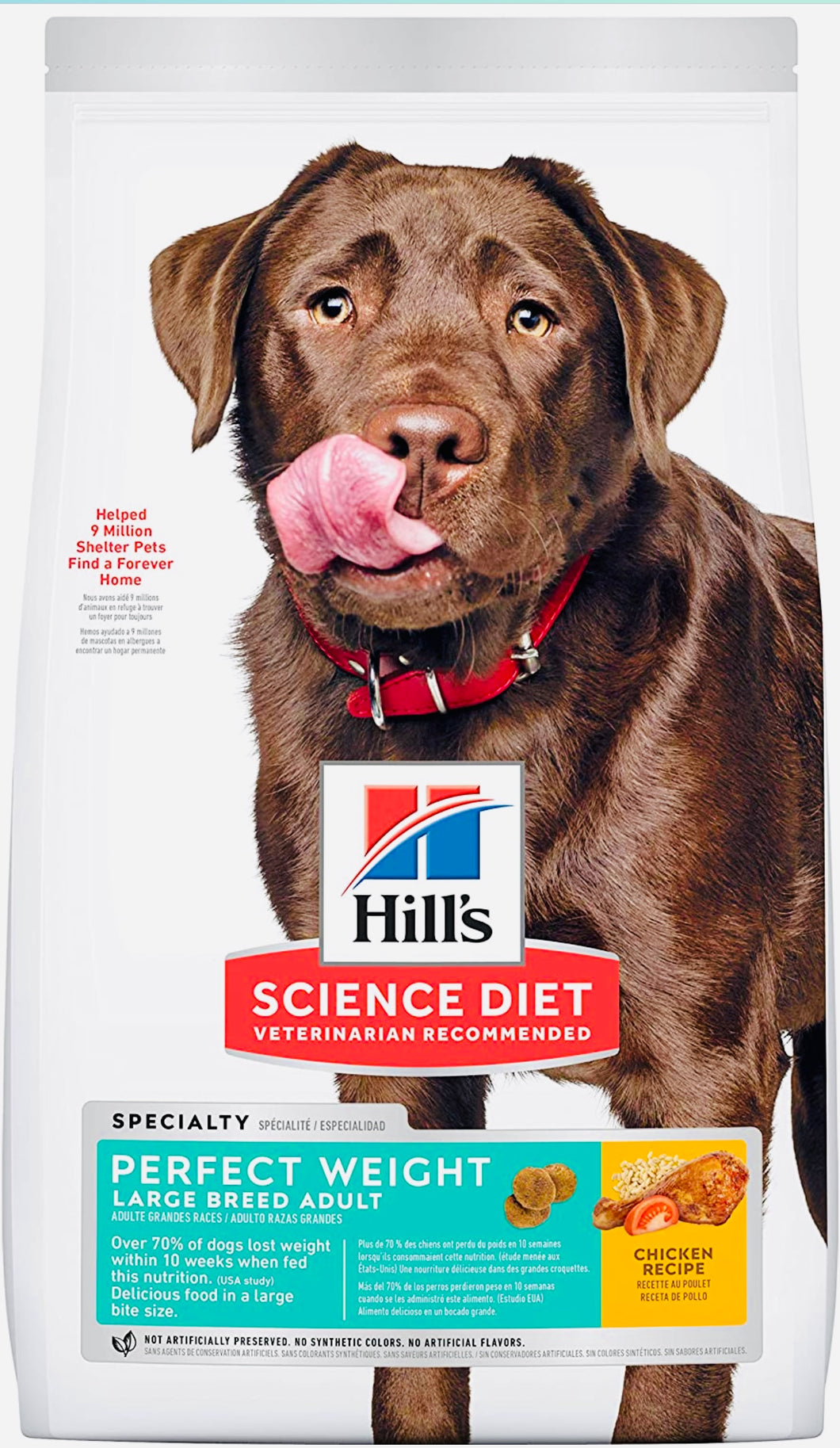 Hills science diet perfect weight chicken recipe adult large breed dog food 12.9kg