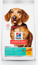 Load image into Gallery viewer, Hills science diet perfect weight small &amp; mini chicken recipe dry dog food adult 6.8KG
