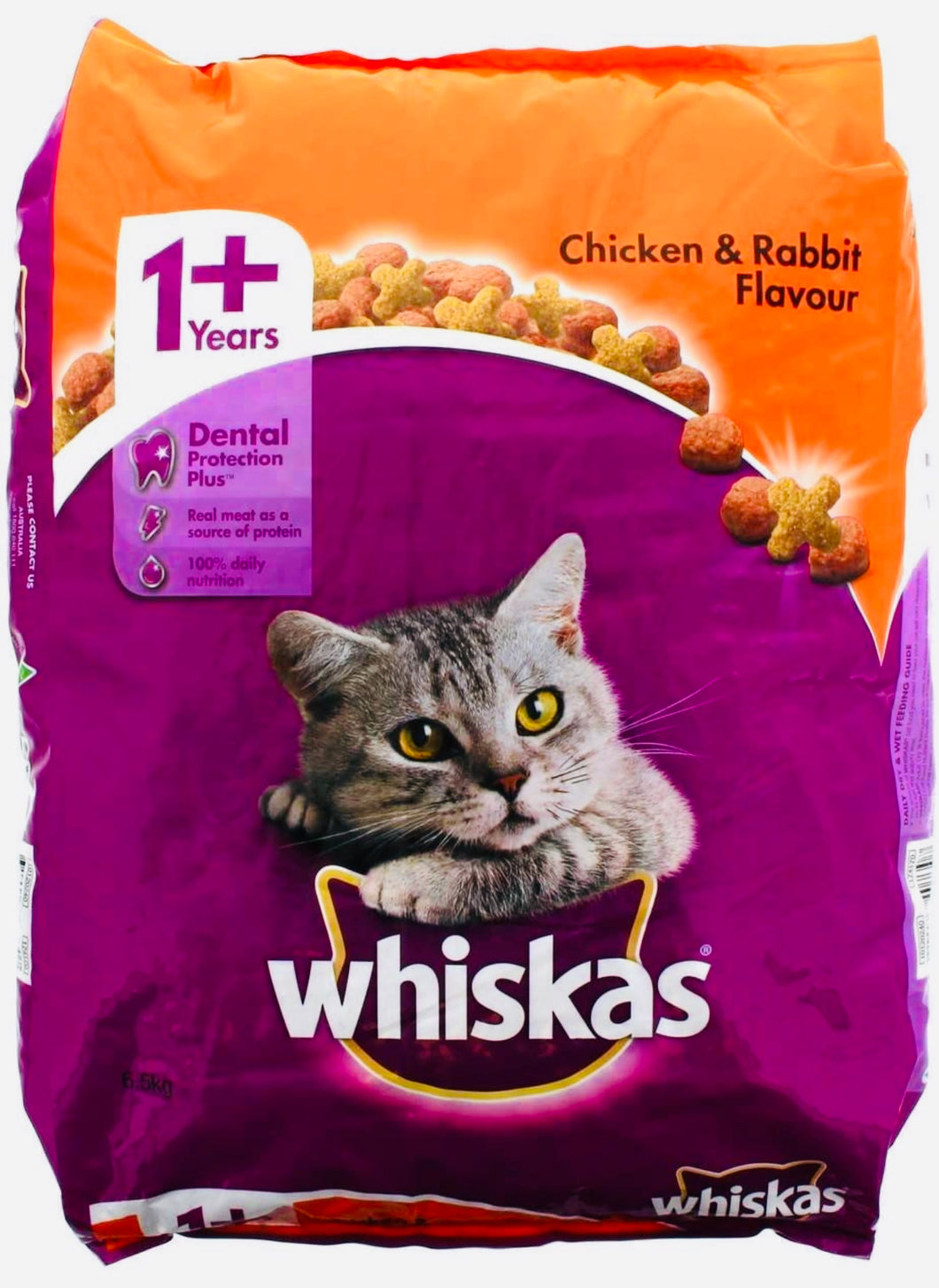 Whiskas dry cat food chicken rabbit premium food with nutrition 6.5kg