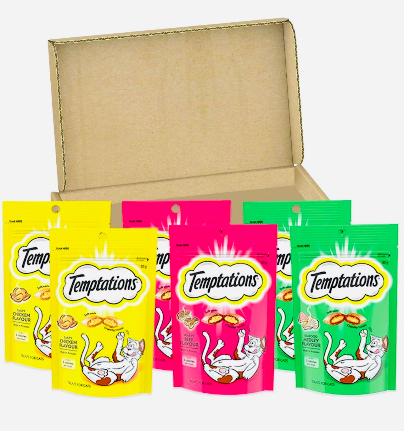 Temptations cat treat multi variety pack 85gm*6pack (2 bag of each fla ...
