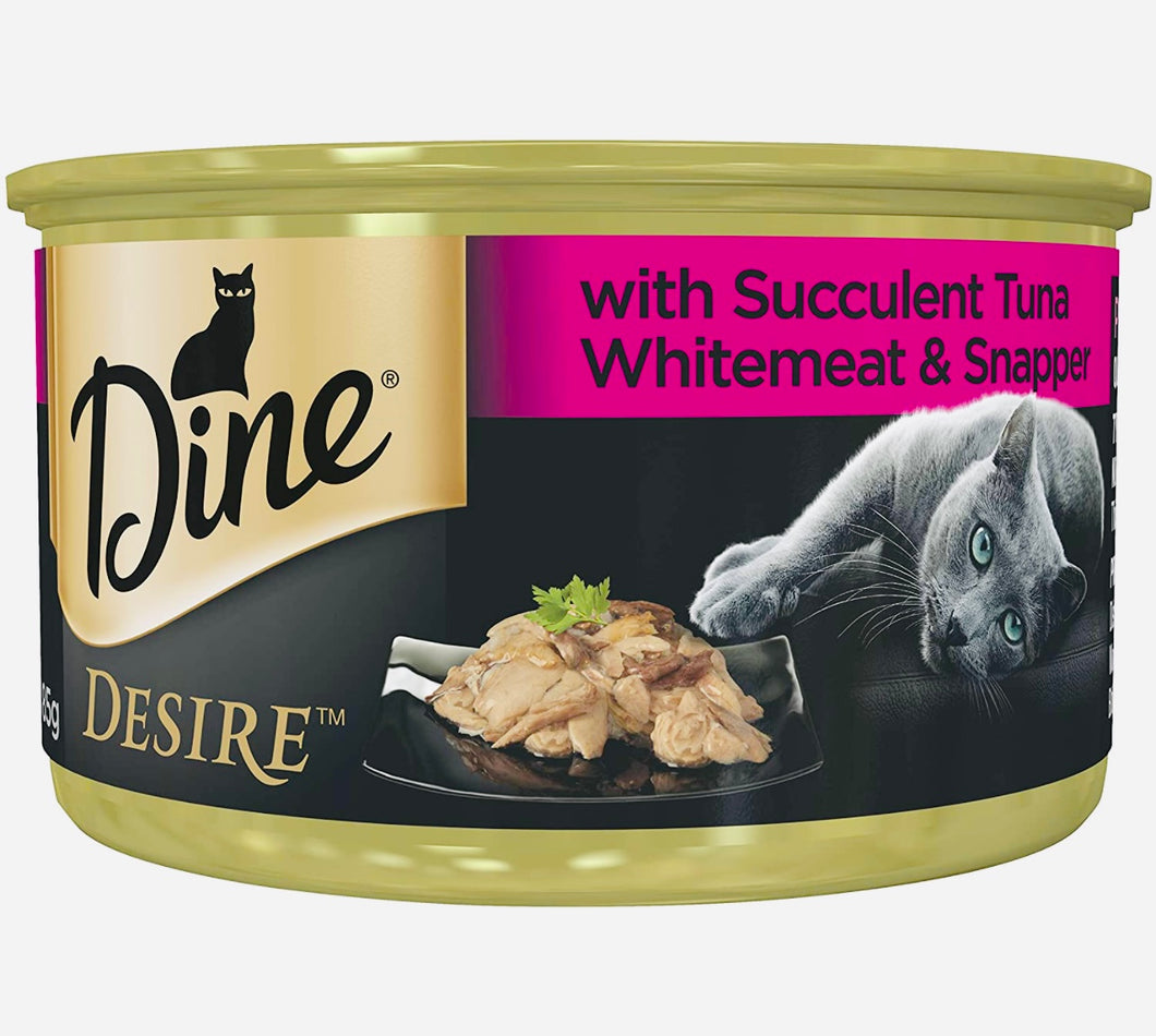 Dine desire Tuna Whitemeat and Snapper wet cat food 85gm*24pack