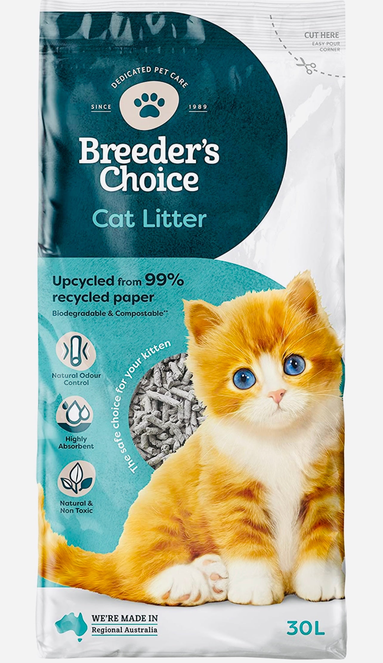 Breeder’s choice cat litter 30L – OZ PETS STORE