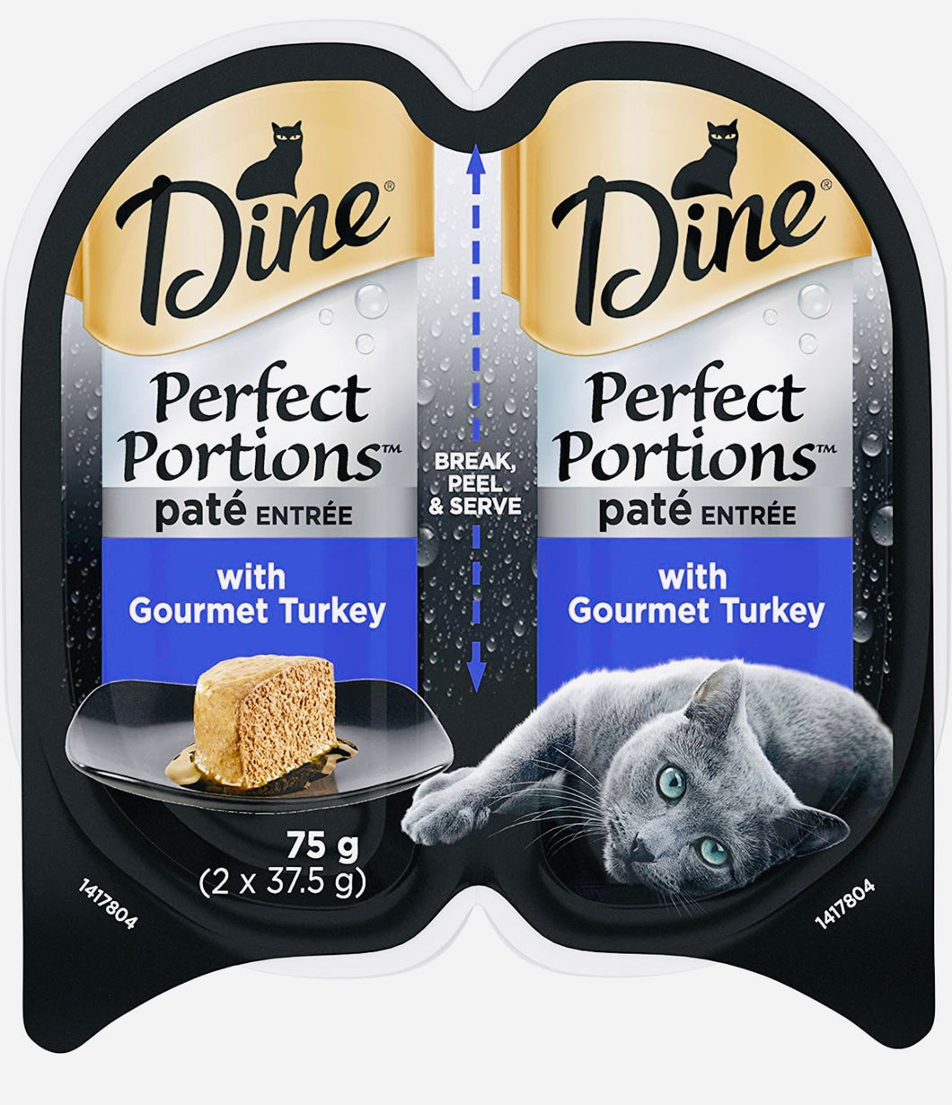 Dine perfect portions wet cat food pate Turkey 75gm*24 pack