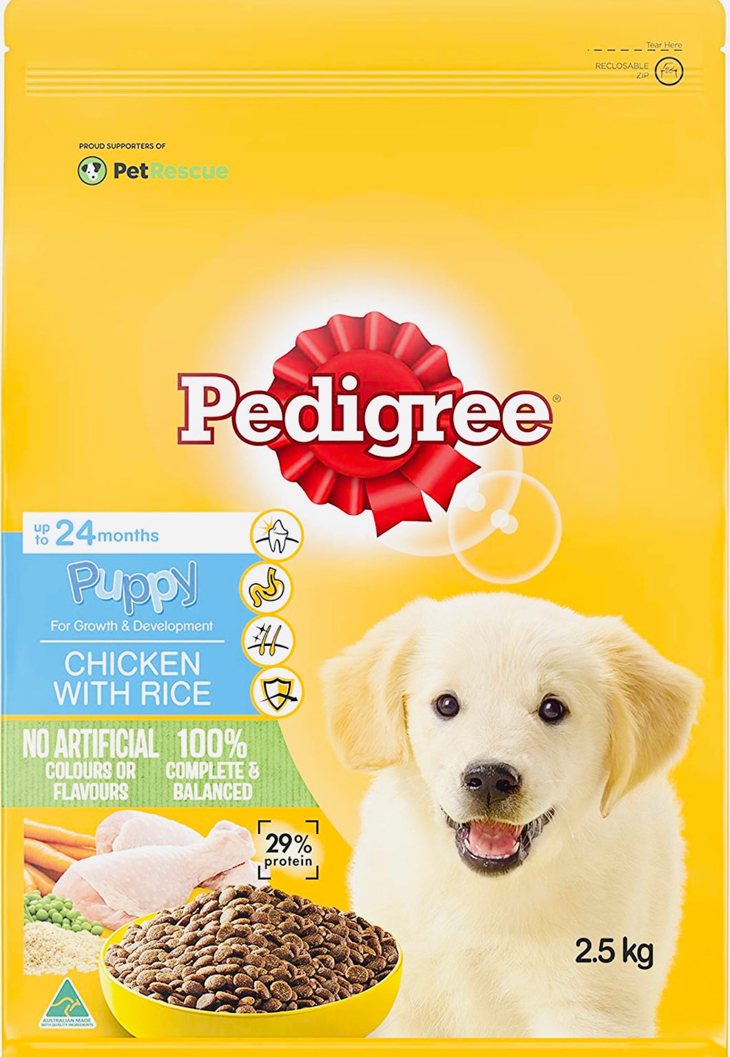Pedigree puppy chicken dry dog food 4*2.5kg