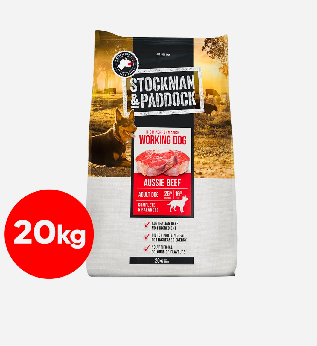 Stockman and paddock High performance working dog food beef 20kg