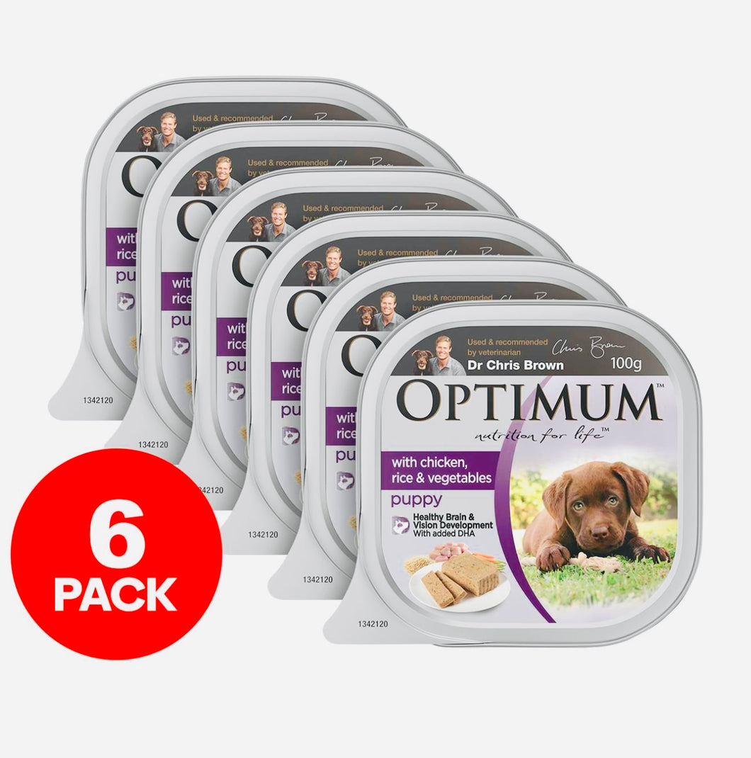 Optimum wet dog food for puppy chicken Rice and rice 6*100gm
