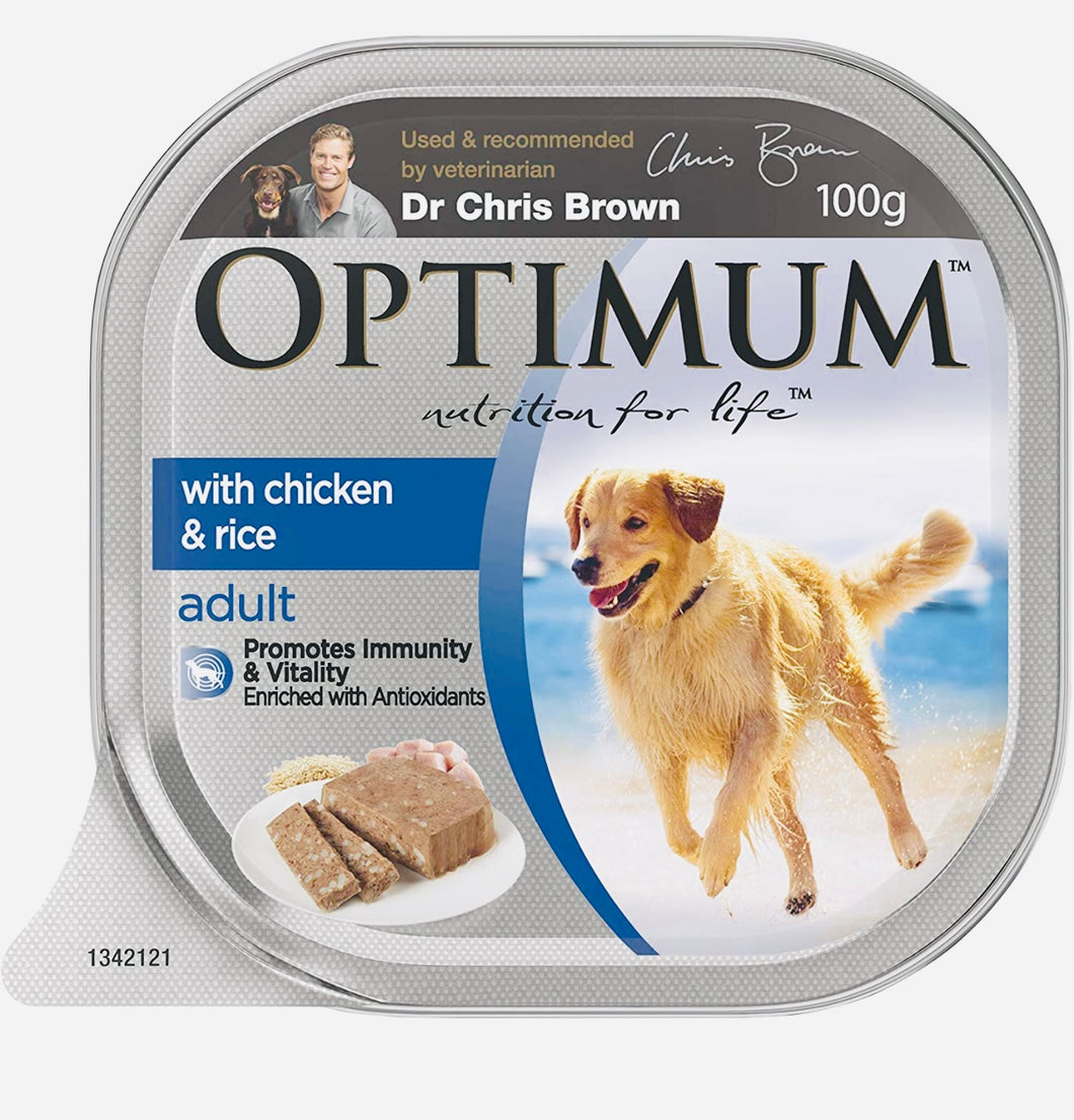 Optimum Chicken and Rice dry cat food for Adult 12 trays