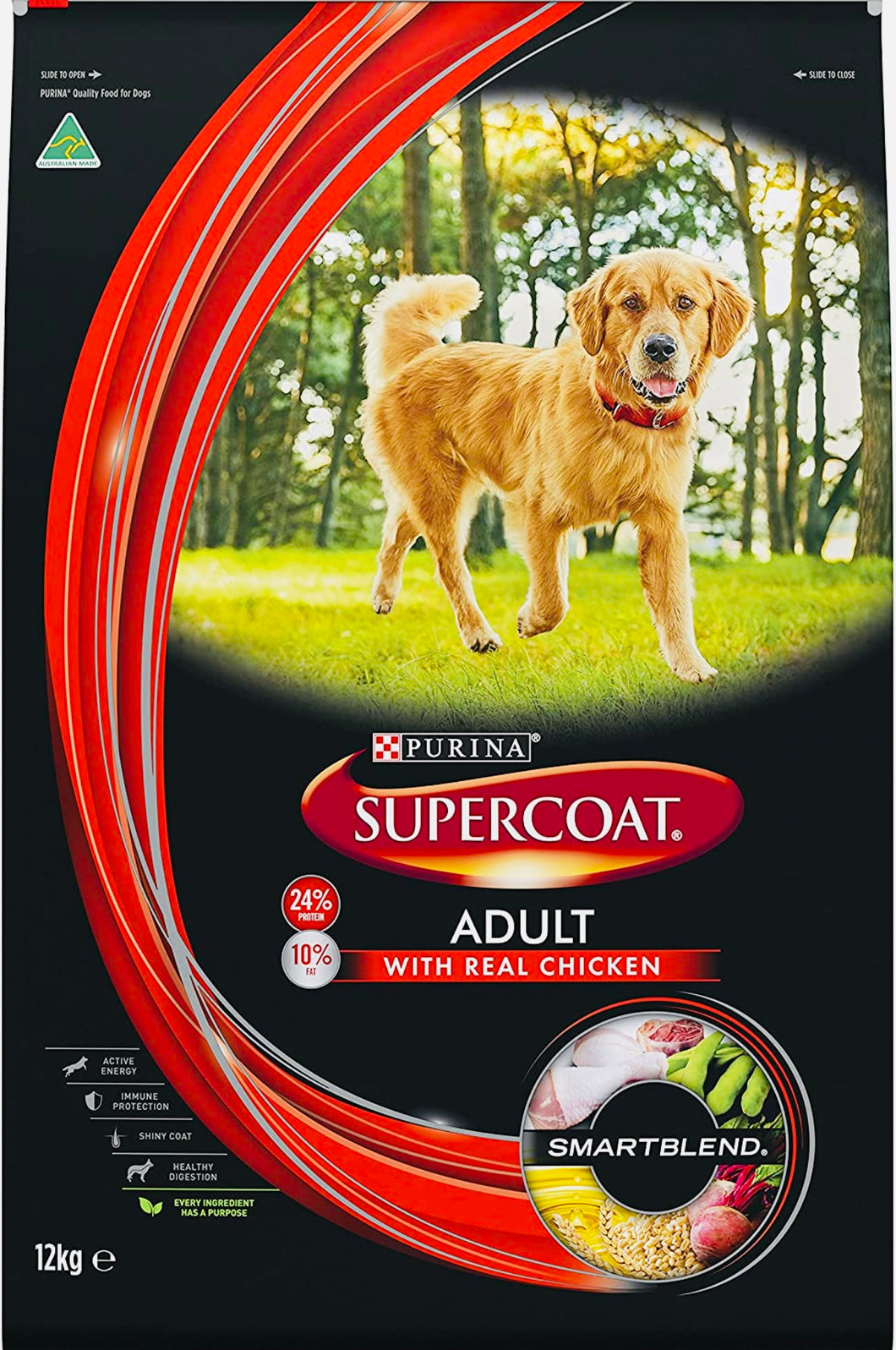 Supercoat Adult dog food chicken 12KG