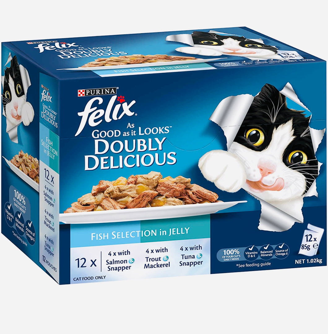 Felix Doubly Delicious Fish Selection In Jelly 60*85gm