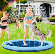 Load image into Gallery viewer, Splash Sprinkler Pad Dogs Kids.59” Thicken Dog Pool With Sprinkler ,Outdoor water Play Mat for Dogs &amp; Cats
