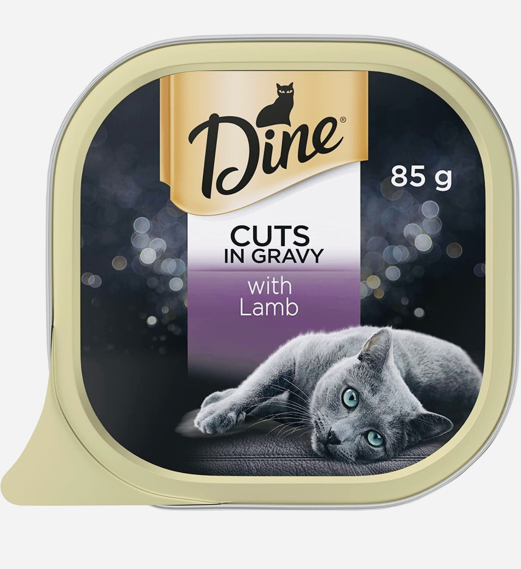 Dine cut in gravy with Lamb cat food adult 85gm*14 pack