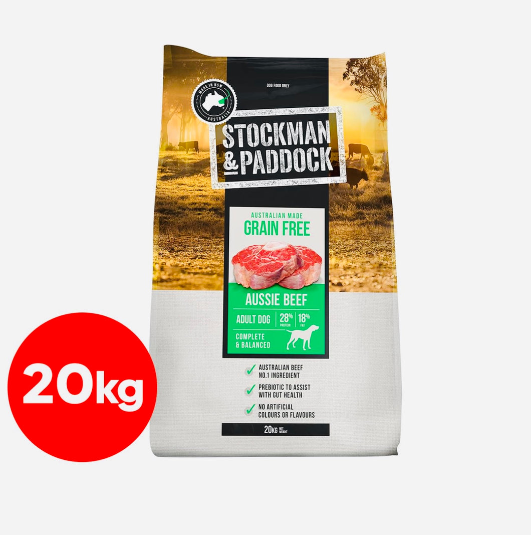 Stockman and Paddock Grain free beef dog food 20kg